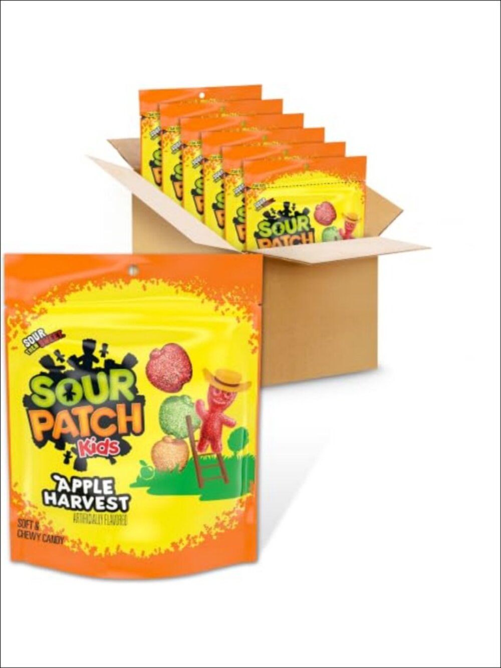 Apple Harvest Sour Gummy Candy 6 Bags 10 oz Chewy Halloween Treat